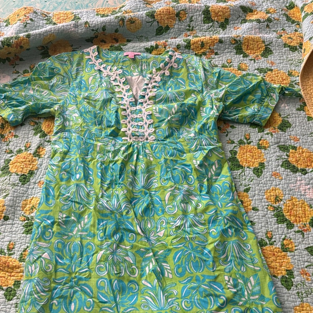 Lilly Pulitzer Green and Blue Floral Dress